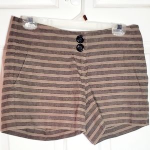 The Limited Drew Fit striped cotton linen shorts 4